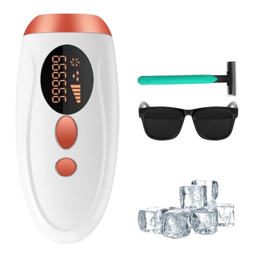 IPL Hair Removal Device, Painless Laser Hair Remover with Ice Cooling, 999,999 Flashes, Auto/Manual Mode, 5 Level Energy Adjustable & 2 Modes for Beautify Skin, Face, Body, Bikini