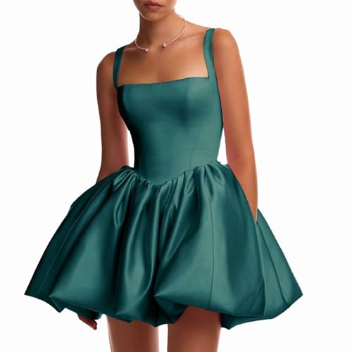 SoDigne Flower Bud Short Homecoming Dresses Summer Satin Mini Cocktail Party Dress for Teens