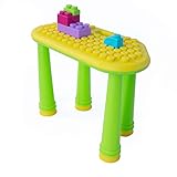 UNiPLAY Indoor/Outdoor Toddler Activity Table Set with 25 Piece Building Blocks, Kids Play Table for...