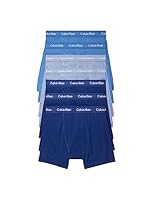 Calvin Klein Men's Cotton Classics 7-pack Boxer Brief, 3 Blue Depths, 2 Boardwalk Blue, 2 Water Reflection, Medium