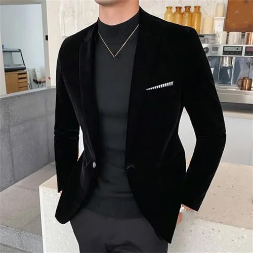 Mens Blazerss Fashion Business Corduroy Shirt Gentleman Casual Slim-fit Wedding Work Blazerss Jacket4