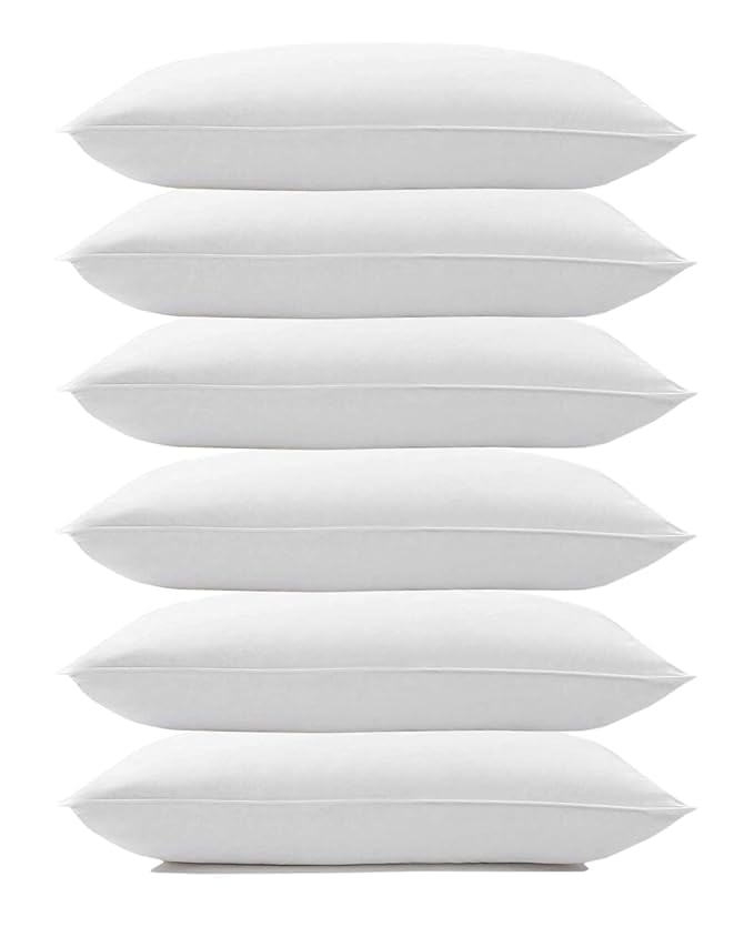 Image of Microfiber Pillows Soft Adjustable Pillow for Sleeping - 16 x 24 Inches -, White, 6, King (U.K. Standard) A-Z