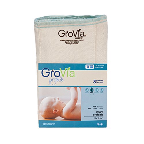 Image of GroVia Reusable Organic Cotton Prefold Baby Cloth Diaper (Size 1)