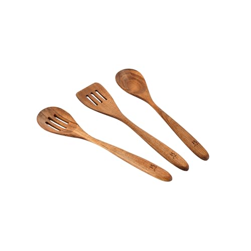 San Ignacio Set 3pc utensilios de cocina madera de acacia compact