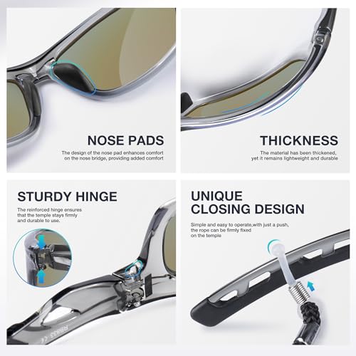 Image of RIVBOS Sunglasses for Men Women Polarized UV Protection Sports Fishing Driving Shades Cycling RB833