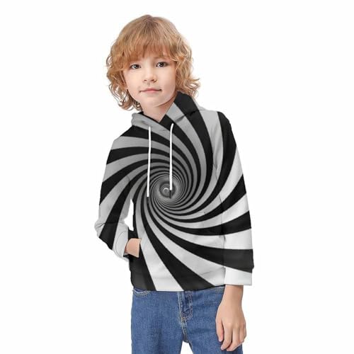 Sweat à capuche 3D pour enfants 11-13Y avec impression durable à rayures