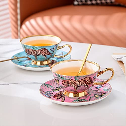 Taza de café Cheetah Jungle Couple Cafetería Copa de café Copa de boda recién casados Regalo de cumpleaños for dormir… - Imagen 5