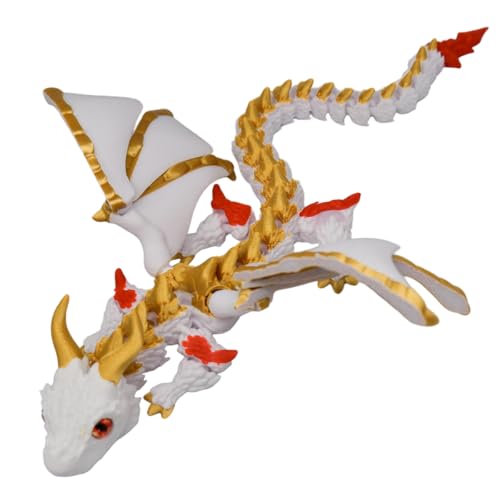 Doyomtoy Modelo de dragón de doble cuerno, alas multiarticulado,