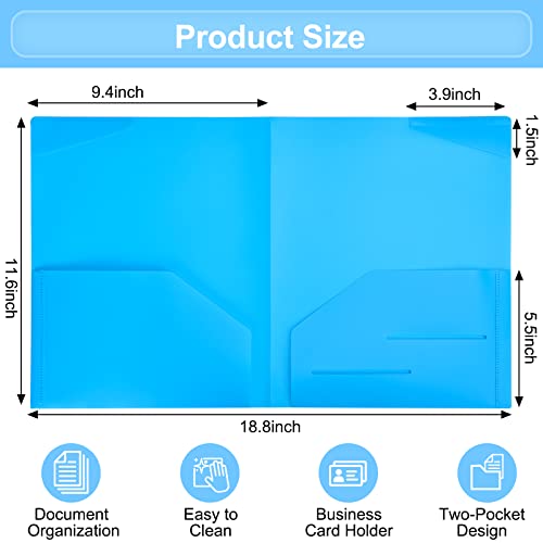 Eoout 5Pcs Plastic Folders With Clear Front Pocket, Heavy Duty Folders With 4 Pockets For Office And School, Letter Size, 5 Assorted Colors #TOP1