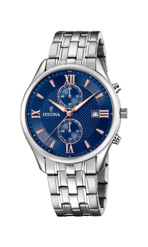 Festina Orologio Uomo Acciaio 316L Argento - Cronografo Quarzo, Data,