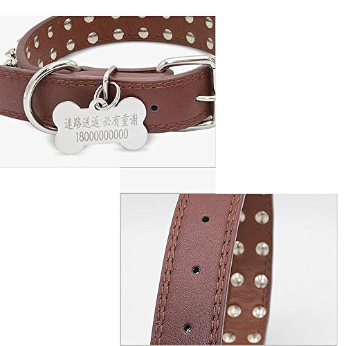 Collier pour chien grand chien en microfibre durable REYG style rock à pointes noires