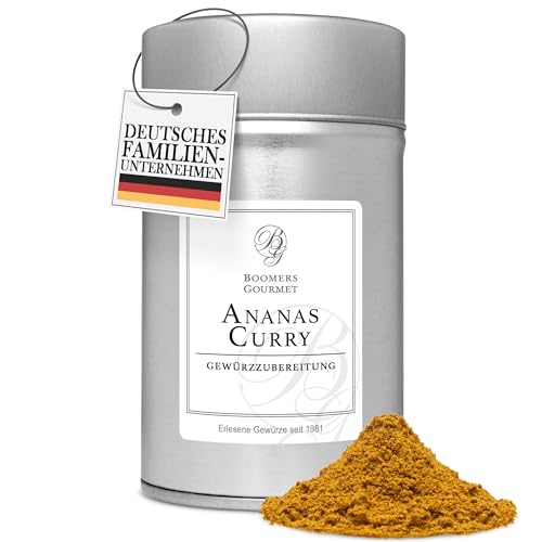 Boomers Gourmet - Ananas Curry fruchtig mild I Curry Ananas Gewürzzubereitung - Gewürzdose 11,5 cm...