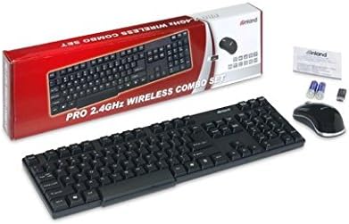 INLAND ProHT 2.4Ghz Wireless Optical Mouse/Keyboard Combo (70119), 104 Keys Keyboard & Optical Mouse for PC Laptop Desktop, Windows 7/8 / 10 / XP/Vista, 2-in-1 USB Receiver, Black