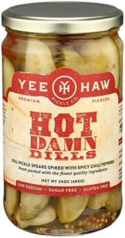 Yee Haw Pickle Company Hot Damn Dill, 24 oz