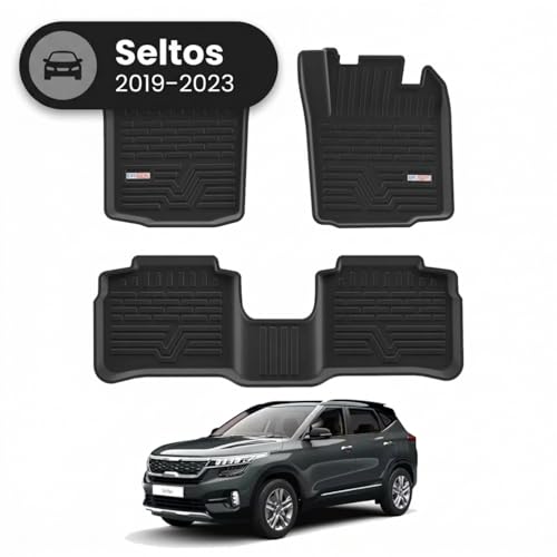 Image of 3D TPE Car Floor Mat for Seltos (2019-2023) Custom Fit, Heavy Duty & Anti-Slip Seltos Floor Mat | Easy to Clean, All Weather Resistant, Waterproof & Dustproof Car Foot Mat