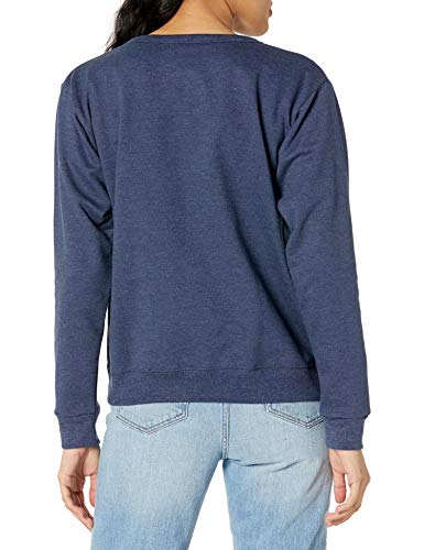 Hanes Women's EcoSmart Crewneck Sweatshirt, Navy Heather, Small