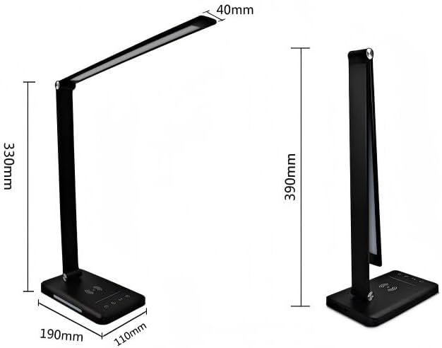 Miniatura 3 de Lámpara de escritorio LED inteligente con cargador inalámbrico y luz nocturna para el cuidado de los ojos (lámpara de escritorio de carga