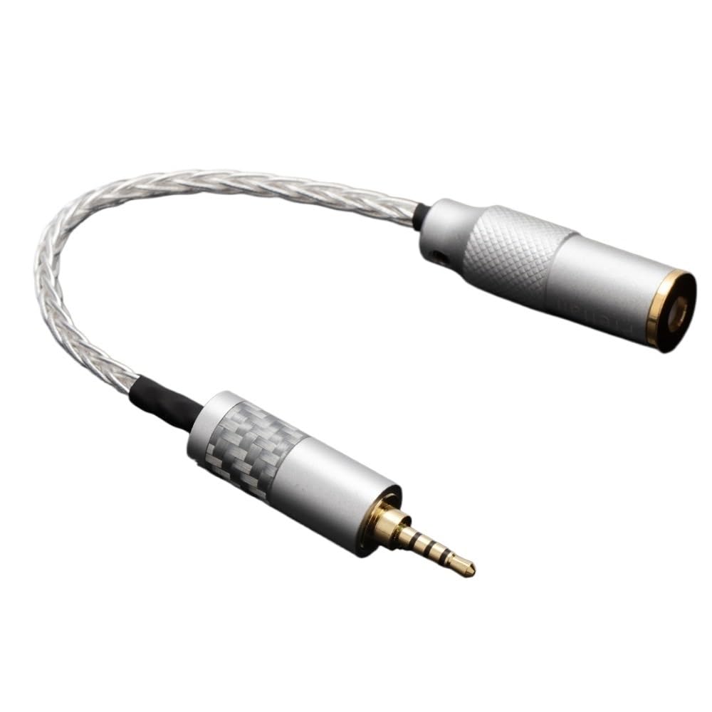 Cable adaptador de auriculares estéreo macho de 2,5/3,5/4,4 mm a hembra equilibrado de 2,5 mm (3,5 4 polos a 4,4 F, 15 cm)