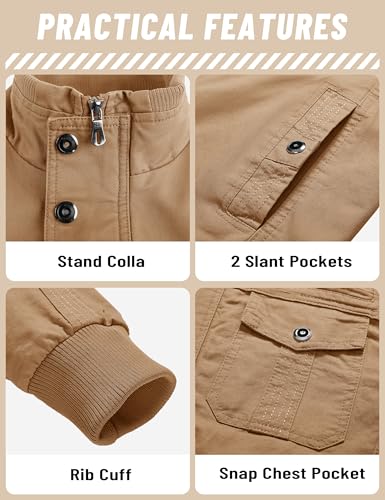 Image of TACVASEN Men's Lightweight Military Cotton Jacket Casual Windbreaker Coat