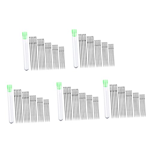 Operitacx Embroidery Accessory 5 Sets of Big Eye Sewing Needles and Portable Stitching Tools