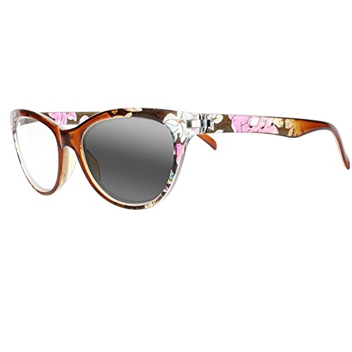 Women Cat Eye Flower Sun Reader Photochromic Transition Reading Glasses +1.0~+4.0