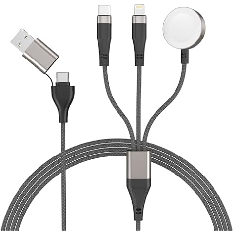 Upgraded 3 in 2 USB C Cable for Apple Watch Charger Fast Charging Multi Charging Cable for iWatch&iPhone Charger Compatible with iWatch Ultra/SE/9/8/7/6/5/4/3/2/1& iPhone15/14/13/12/11/Galaxy S23-2FT Cover