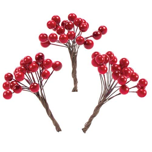 Baker Ross AV894 Artificial Red Berries - Pack of 100, Creative Christmas Art and Craft Supplies for Kids' Projects and Ornament