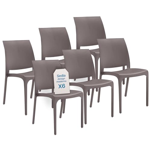 Tomaino - Sedia in Plastica Da Cucina - Set 6