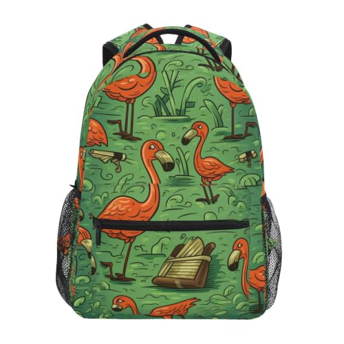 Sac à dos école flamants verts cadeau idéal pour la rentrée scolaire