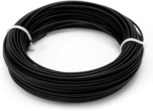 Hapyearn Alambre de encuadernación de 2 mm negro, alambre para plantas de 20 m, engomado para valla, graht soft, alambre para flores, alambre de jardín, alambre para manualidades, alambre tensor para