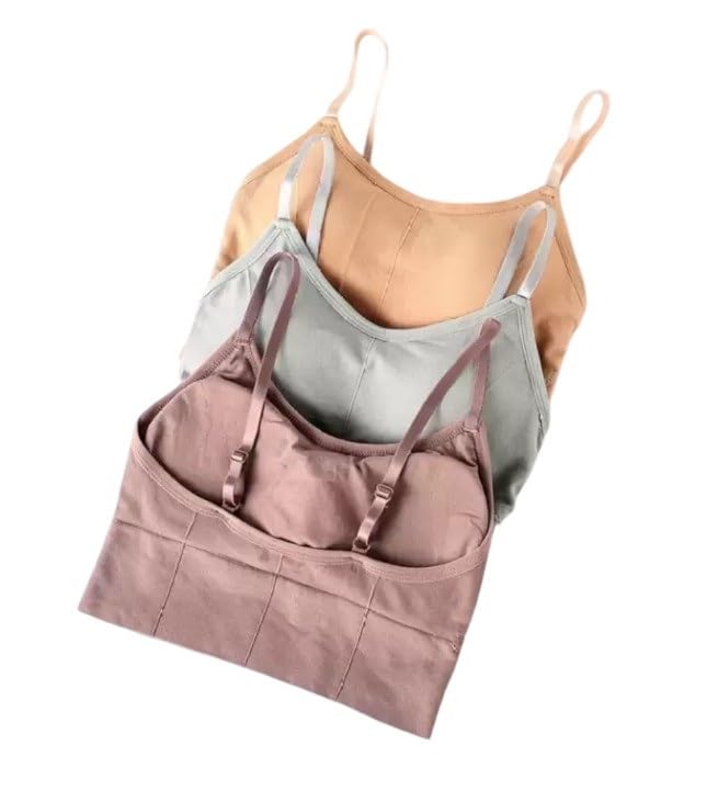 Women's Cotton Wire-Free Full Coverage Lightly Padded Sports Bra - Comfortable & Supportive Everyday Wear - Pack of 3 (Size- XS, Beige, Grey, Brown)-image-46
