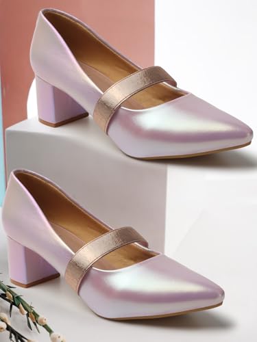 Image of ELLE Women's Mary Jane Style Block Heels Slip-On Pumps