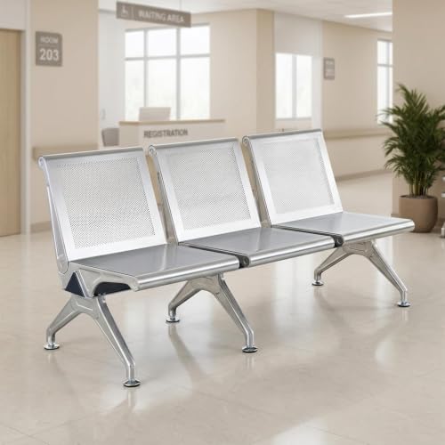 Sillas para sala de espera con sistema de asientos profesional en acero de dos plazas 6