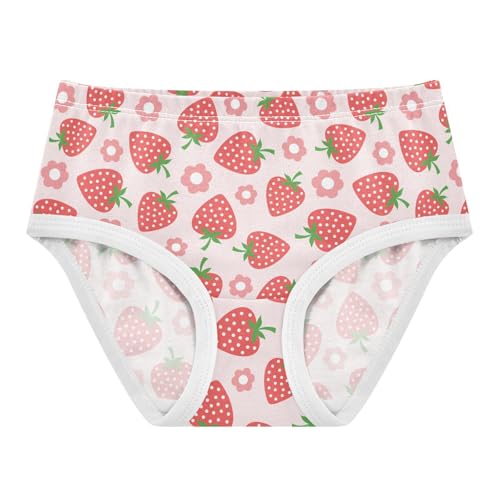 Little Girl Underwear Toddler Panties Kids Undies Strawberry Fruits Floral Soft Cotton Briefs 2T-8Y
