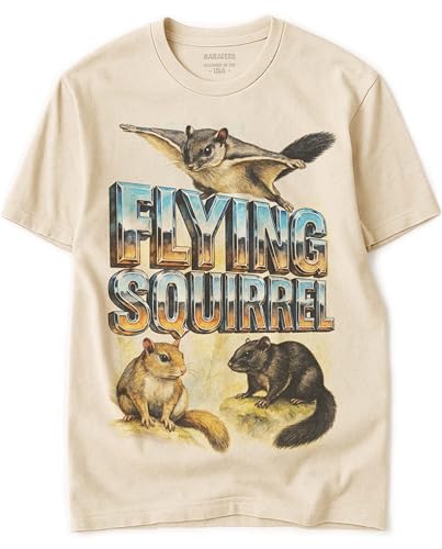 Flying Squirrel Heavy Metal Tshirt for Men & Women Pet & Animal Lover - 100% Natural Undyed Cotton