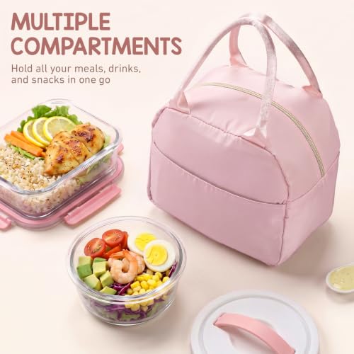 Cunno Insulated Lunch Bag, Pink Nylon Solid Color by Cunno - Used condition - Image 6
