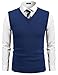 COOFANDY Men's V Neck Sweater Vest Fitted Fall Fashion Cable Sleeveless Sweaters Casual Knitted Pullovers Denim Blue