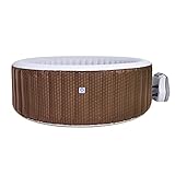 Inflatable Hot Tub 6 Person (80.3'' x 27.6'') with 140 Bubbles, Portable Round Heated Outdoor Blow...