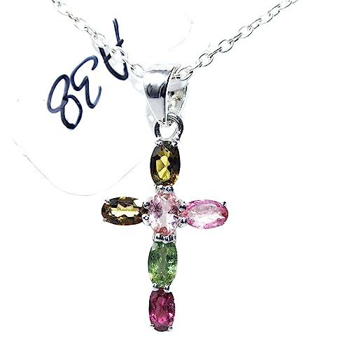 Colgante de turmalina rosa en plata maciza, regalo de Thanksgiving para mujer