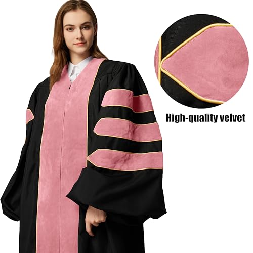 Image of MyGradDay Unisex Deluxe Graduation Doctorate Robe with Gold Piping Available for Customization