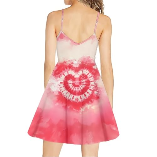 Image of Spaghetti Strap Midi Satin Dresses Summer Sleeveless Sundree Women Girl Beach Party Swing Dress
