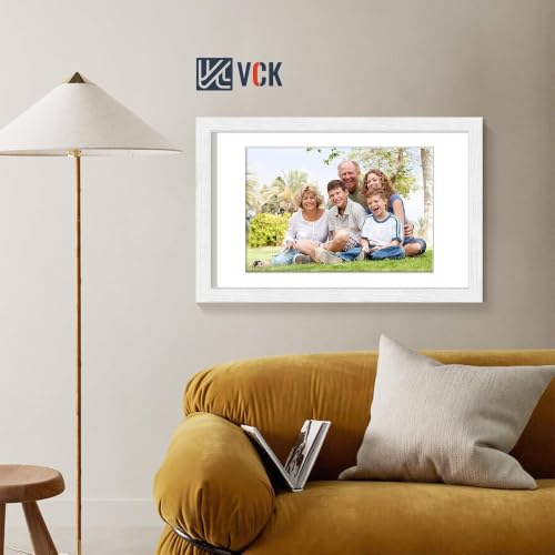 Image of VCK 11x17 Picture Frame 5 Pack, White Exclusive Wood, HD Glass, for Photo