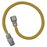 Brasscraft CSSL54-60 ProCoat Straight Connector Gas Dryer & Water Heater Flex-Line (3/8' OD FIP x 1/2' MIP) x 60'
