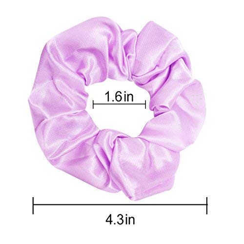 Jaciya 12 Pack Elastics Band Hair Scrunchies Purple Satin Scrunchy Elastic Hair Bobbles Scrunchies Hair Ties Ponytail Holder Hair Accessories For Women Girls #TOP6