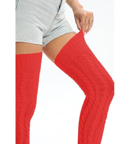 Image of Sexybody Women's Thigh High Socks Over the Knee Knit Socks, Winter Leg Warmers Stockings Knee High Tube Arctic Fleece