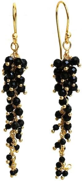 Gempires Gemstone Beaded Crystal Earrings Handmade Cluster Jewelry Hypoallergenic Gold Plated Elegant Everyday Wear Jewelry For Women