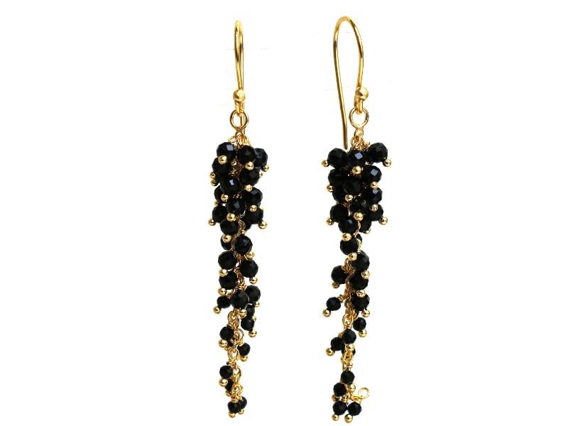 Gempires Gemstone Beaded Crystal Earrings Handmade Cluster Jewelry Hypoallergenic Gold Plated Elegant Everyday Wear Jewelry For Women