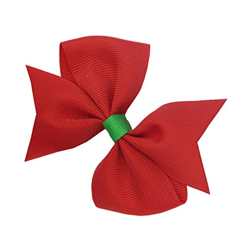 PRENKIN 10 stuks kind-meisjes Kerstmis rood haaraccessoires boog haarclip strik kind-kind-party club-hoofdsieraad haarband