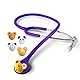SCIAN HS-30Q Stethoskop für Kinder mit mehreren Farben, Cartoon Tiere Design Stethoskop für Kliniker, Krankenschwester, Heimgebrauch (Purple)