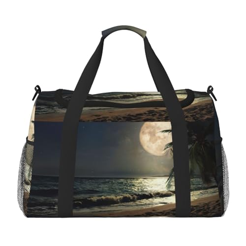 Sac de week-end pour femme avec motif palmier nuit étoilée noir grand format